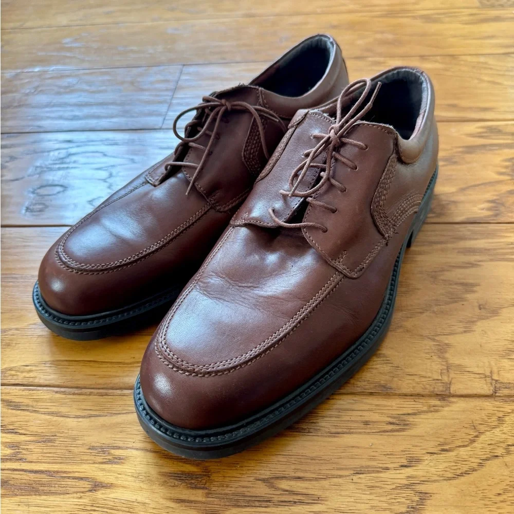 Bill Blass Men's 13 Brown Leather Mock Toe Derby Oxford Dress Shoes Comfort Sole